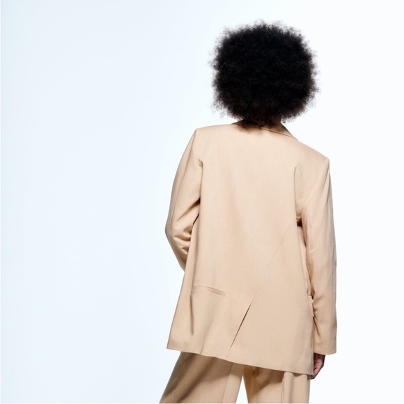 Zara 81% viscose Elegant Tan Women's Blazer - Picture 10 of 10